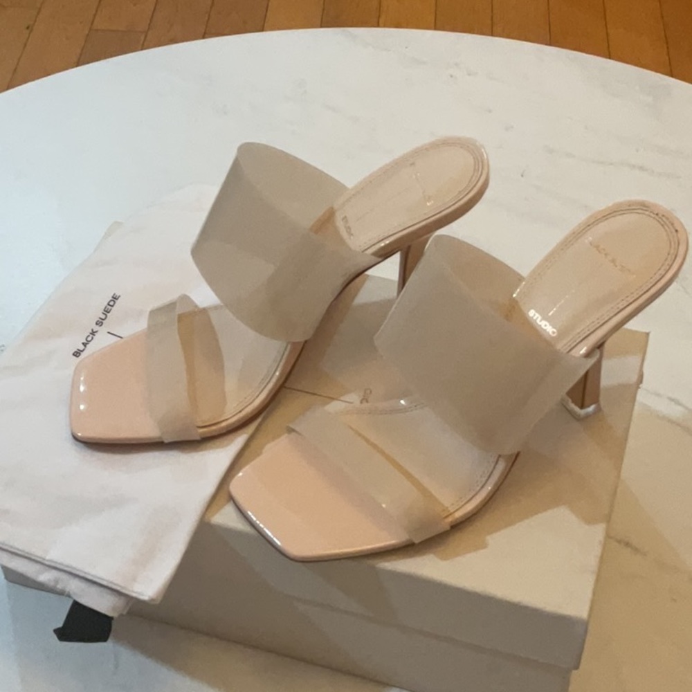 Black Suede Studio Bella High Heel Mule in Blush, Size: 8.5 - Picture 5 of 10